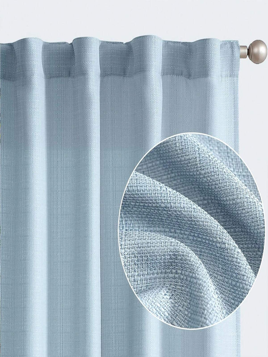 1pc Minimalist Linen Curtain, Suitable For Bedroom, Summer Light Filtering & UV Protection Dense Woven Sheer Curtain, Suitable For Farm, High Quality Bedroom Sheer Curtain
