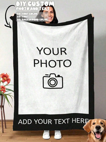 Customized Personalized Photo/Text Flannel Blanket Gift Father's Day Mother's Day Valentine's Day Christmas Halloween Daily Birthday Wedding Graduation Anniversary Family Friends Teachers Classmates Exquisite Cherished Memories.