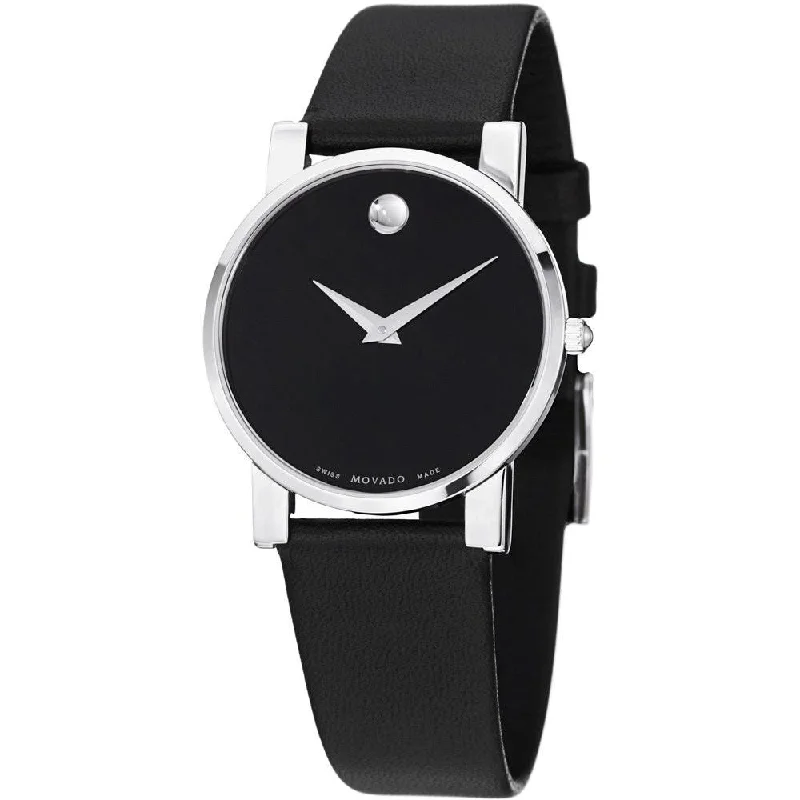 Movado Men's 0604230 Museum Black Leather Watch