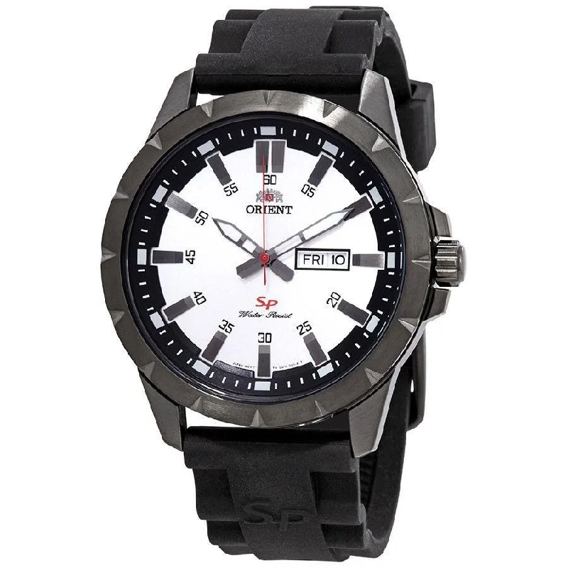 Orient Men's FUG1X006W9 SP Day Date Black Silicone Watch