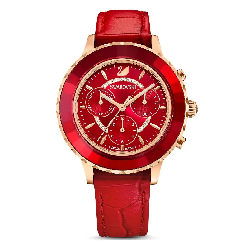 Swarovski Octea Lux Chrono Ladies Red Watch 5646975