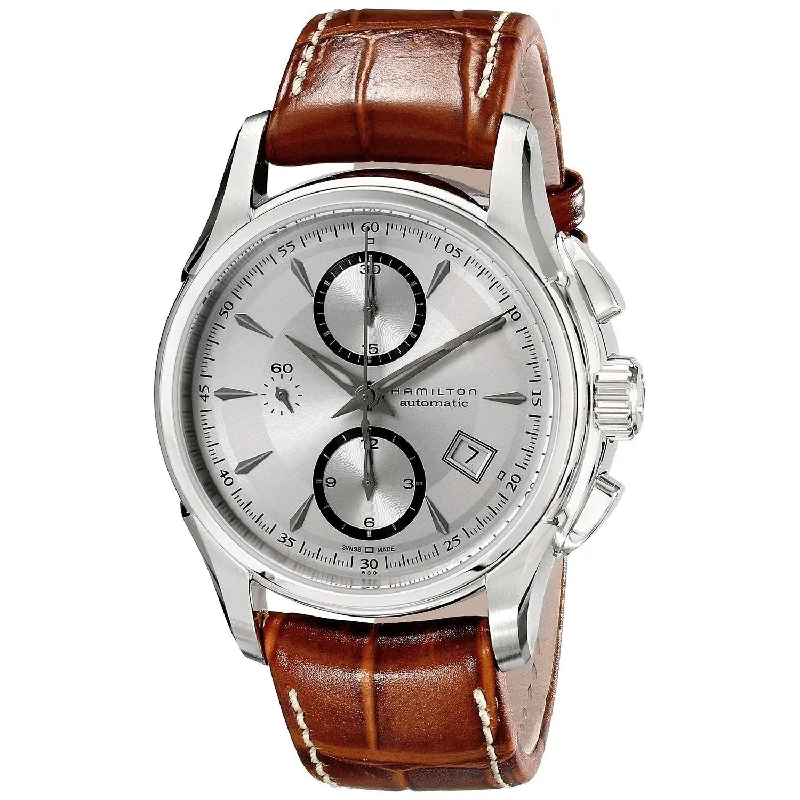 Hamilton Men's H32616553 Jazzmaster Chronograph Automatic Dark Brown Leather Watch