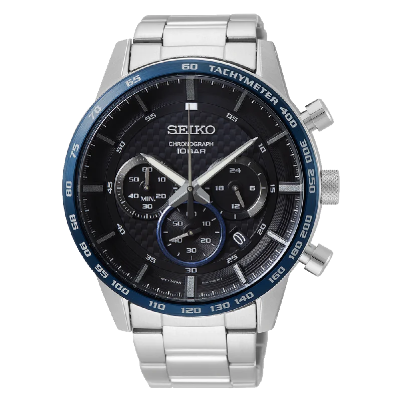 Seiko Chronograph Men's Black Watch SSB357P1