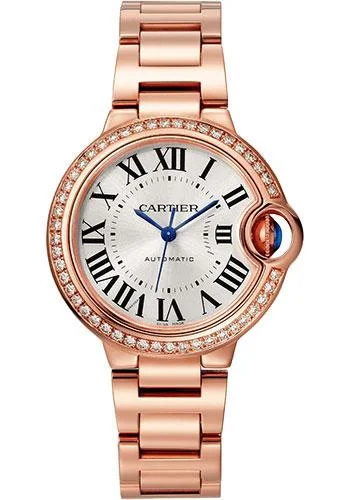 Cartier Ballon Bleu de Cartier Watch - 33 mm Pink Gold Case - Diamond Bezel - Interchangeable Bracelet - WJBB0063