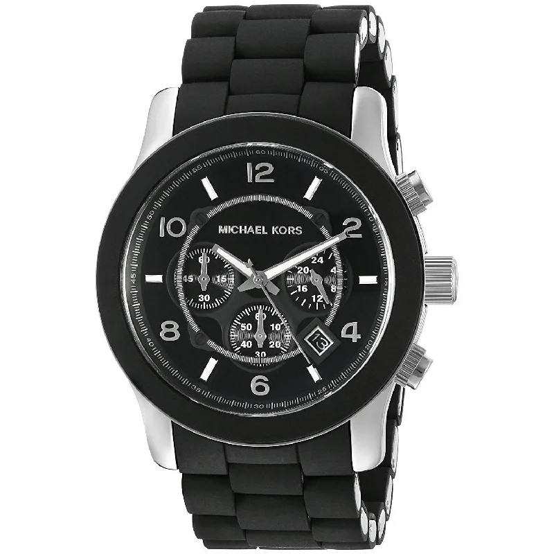 Michael Kors Men's MK8107 Runway Chronograph Black Silicone Watch