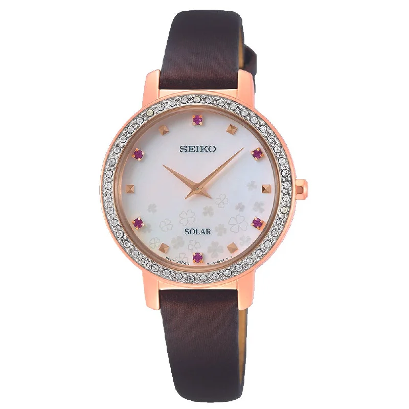 Seiko Ladies Brown Solar Watch SUP450P1