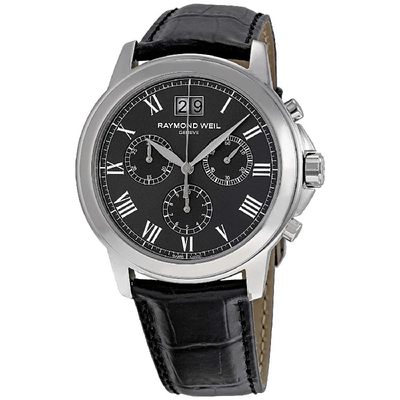 Raymond Weil Men's 4476-STC-00600 Tradition Chronograph Black Leather Watch