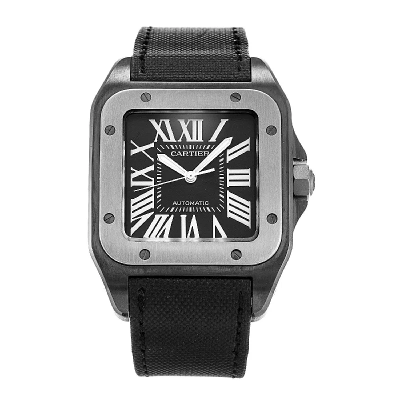 Cartier Men's W2020010 Santos Black Cloth Watch