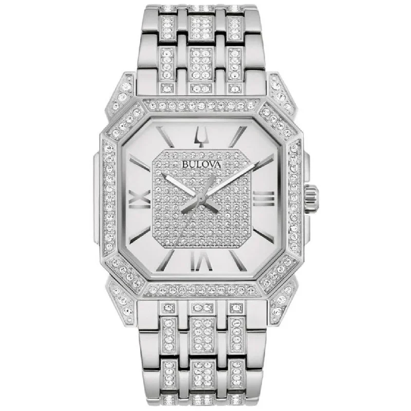 Bulova Crystal Men's Octava Silver Watch 96A285