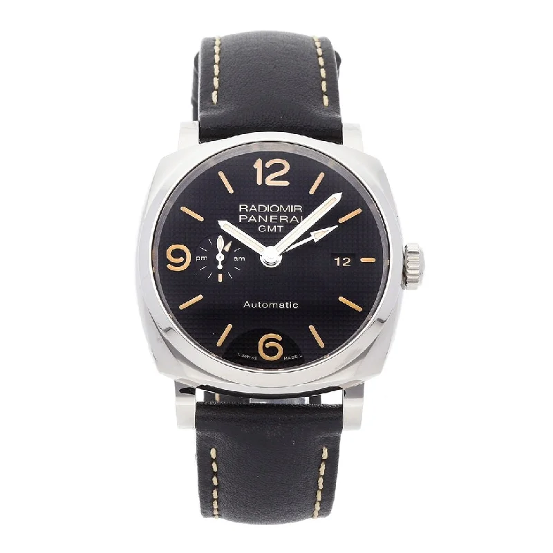 Panerai Men's PAM00627 Radiomir 1940 Acciaio 3 Days GMT Automatic Black Leather Watch