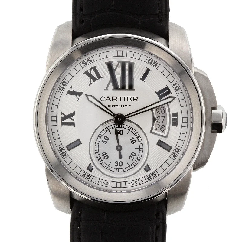 Cartier Men's W7100037 Calibre de Cartier Black Leather Watch