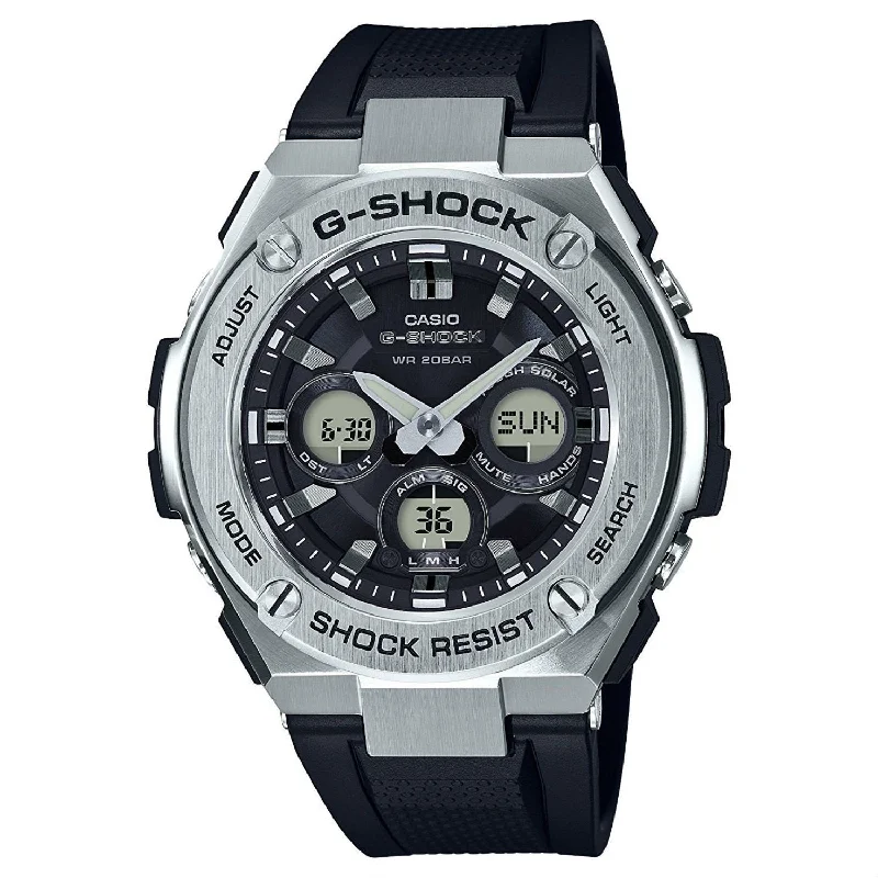 Casio Men's GSTS310-1A G-Shock Chronograph Black Silicone Watch