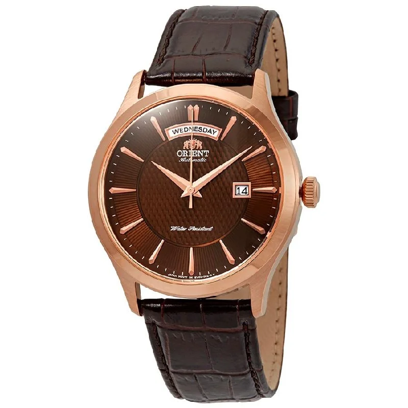 Orient Men's FEV0V002TH Classic Automatic Brown Leather Watch