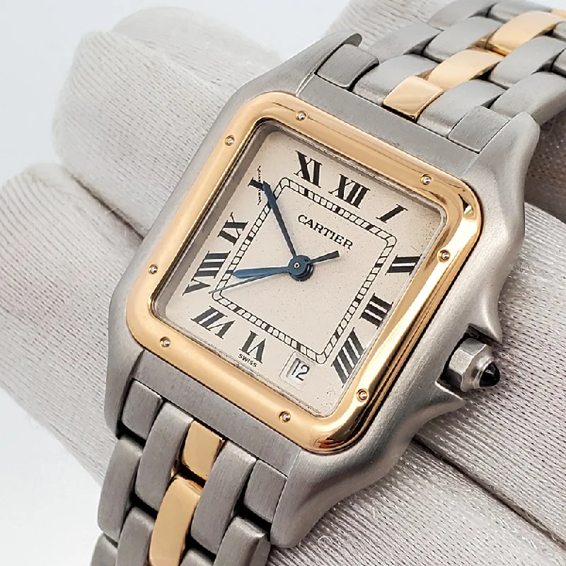 Cartier Panthere Date 2-Tone Yellow Gold/Steel Two Row 26mm Midsize Watch 187949