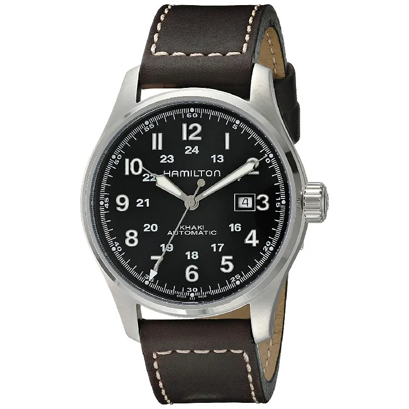 Hamilton Men's H70625533 Khaki Aviation Automatic Brown Leather Watch