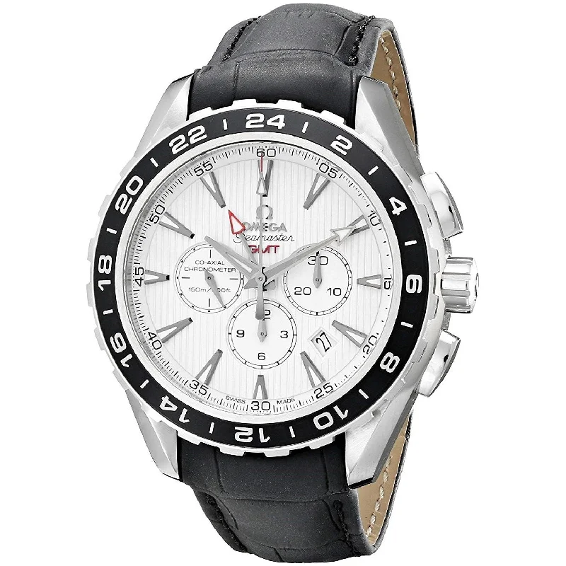 Omega Men's 231.13.44.52.04.001 Seamaster Aqua Terra Chronograph Black Leather Watch