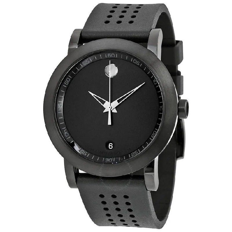 Movado Men's 0607038 Museum Black Rubber Watch