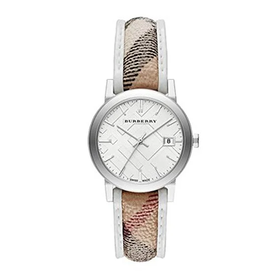 Burberry Ladies Watch The City Haymarket Strap silver 33mm BU9136