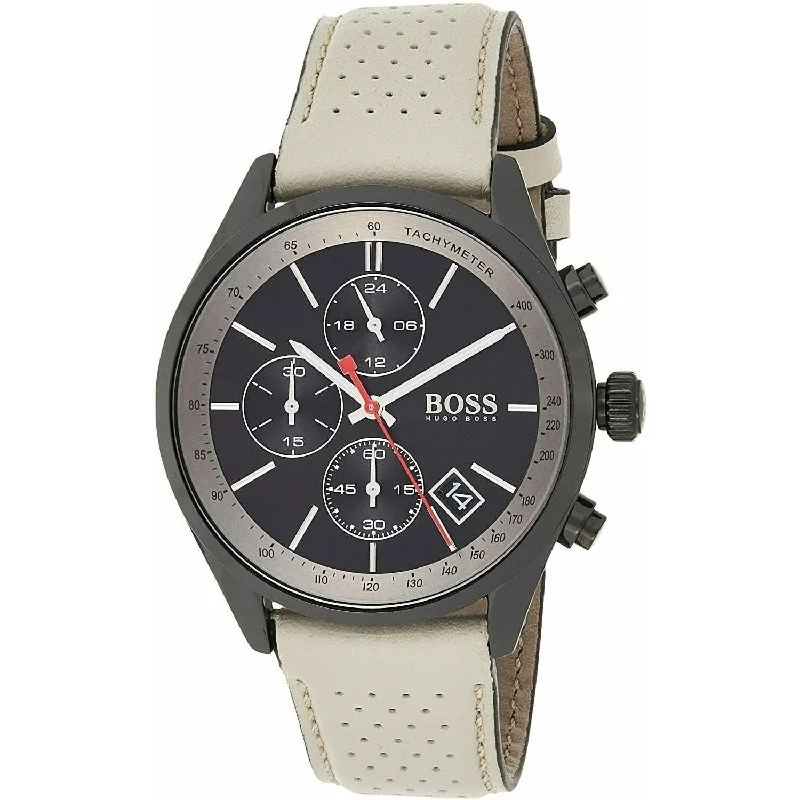 Hugo Boss Men's 1513562 Grand Prix Chronograph Grey Leather Watch