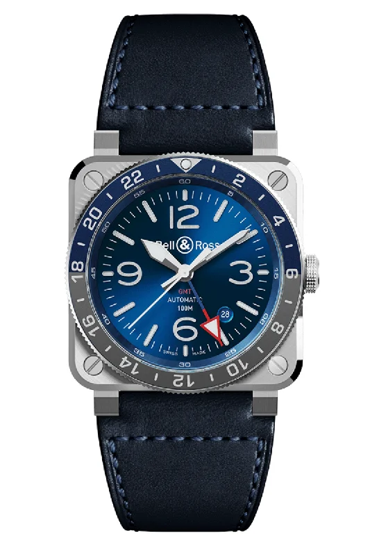 Bell & Ross BR03-93 GMT Blue BR0393-BLU-ST/SCA