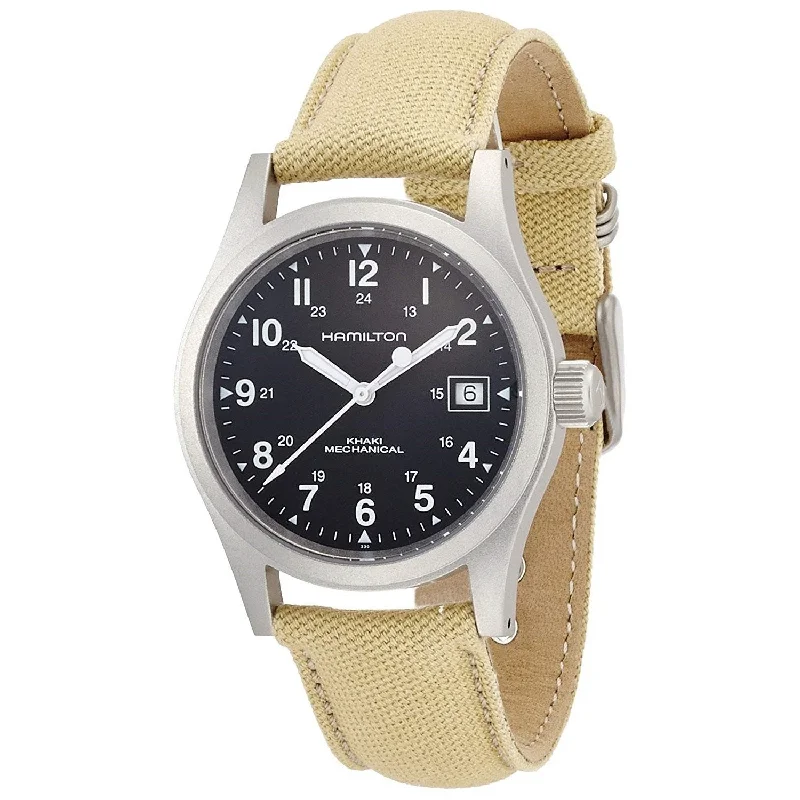 Hamilton Men's H69419933 Khaki Field Mecahnical Hand Wind Beige Canvas Watch