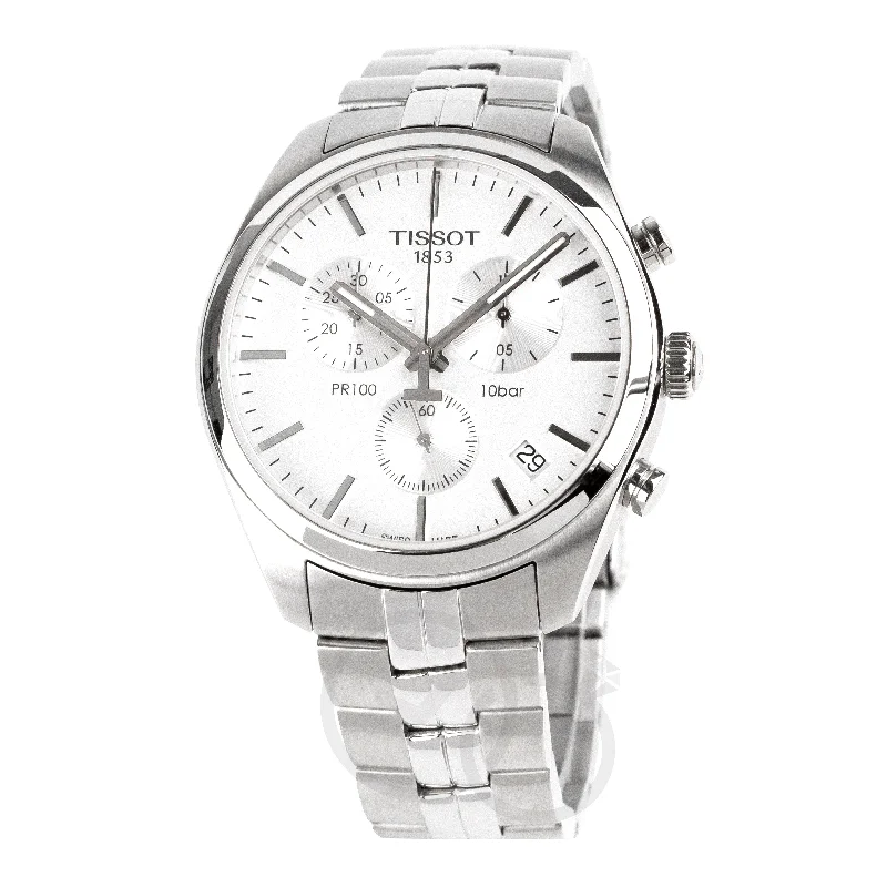 Tissot Pr 100 Chronograph Men's Silver Watch T1014171103100