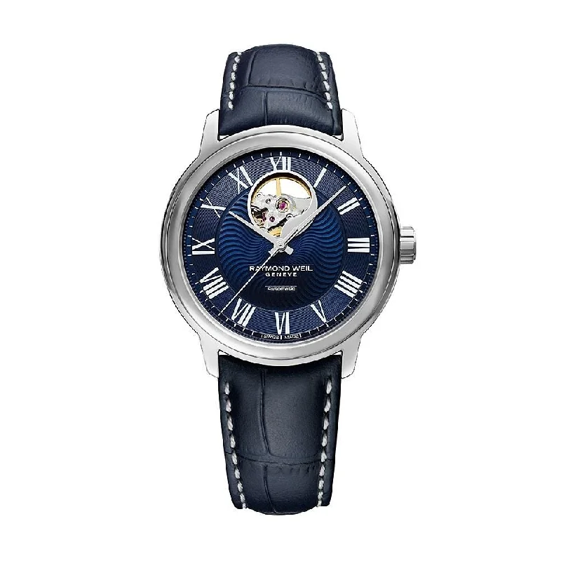 Raymond Weil Men's 2227-STC-00508 Maestro Automatic Blue Leather Watch