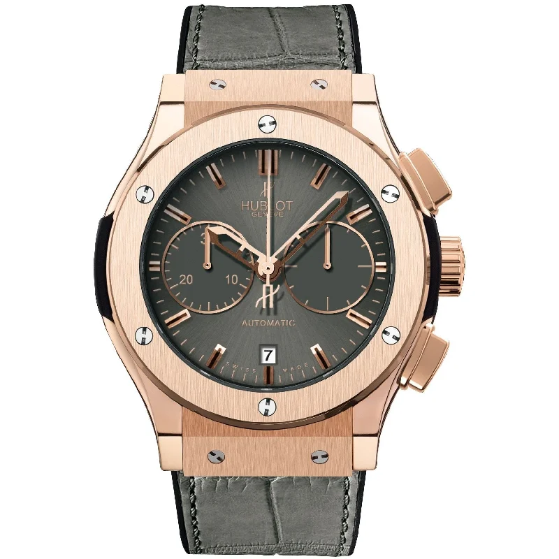 Hublot Men's 521.OX.7080.LR Classic Fusion  Chronograph Grey Leather Watch