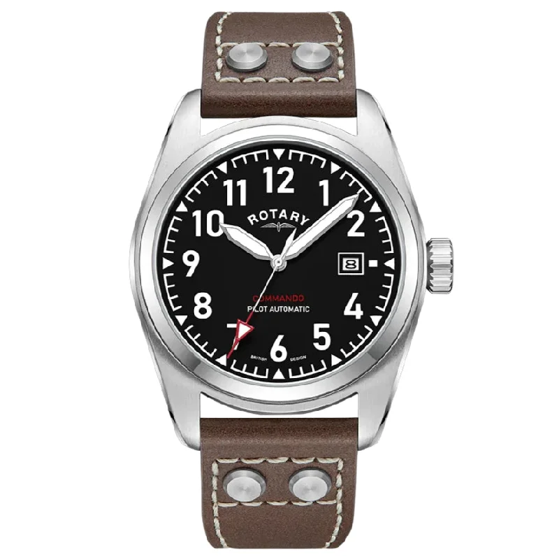 Rotary Commando Pilot Auto Men's Brown Watch GS05470/19