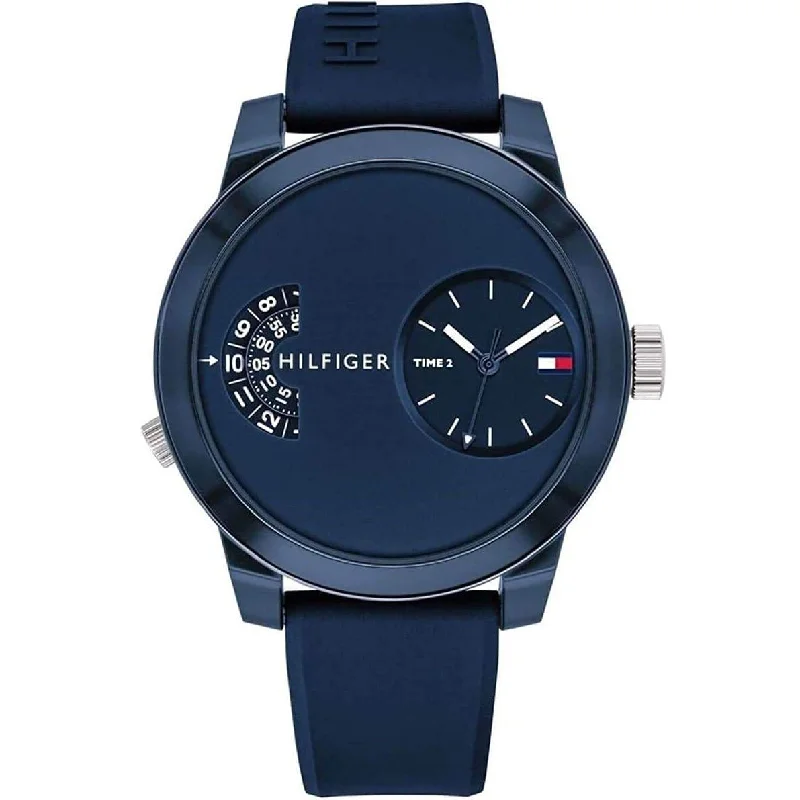 Tommy Hilfiger Men's Watch Denim Sport Dual Time Blue 1791556