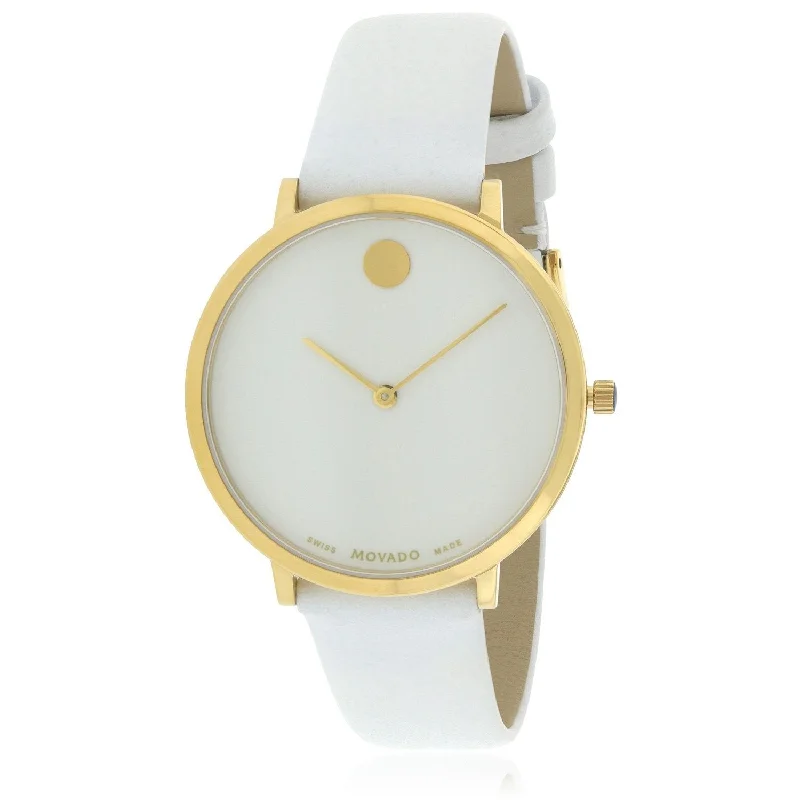 Movado Men's 0607138 Museum 70th Anniversary White Leather Watch