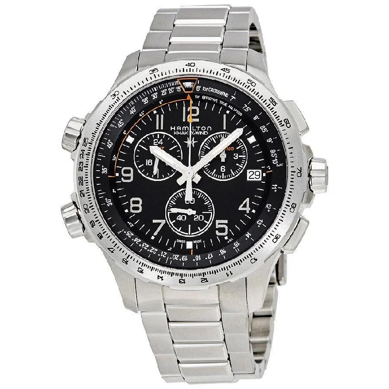 Hamilton Men's H77912135 Khaki X-Wind Chronograph, GMT, Rattrapante and Time Zone Stainless Steel Watch