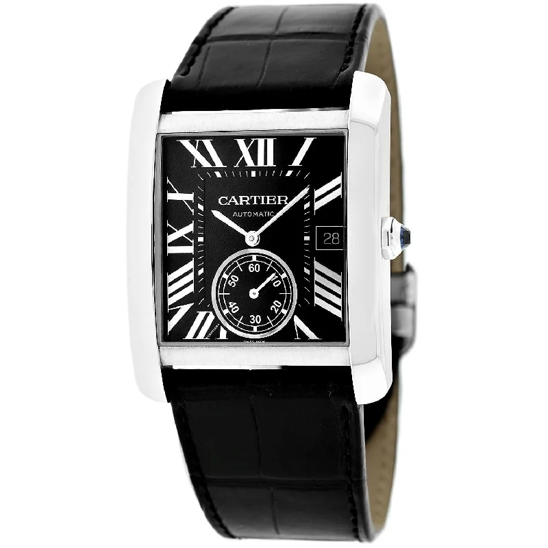 Cartier Men's W5330004 Tank MC Automatic Black Leather Watch