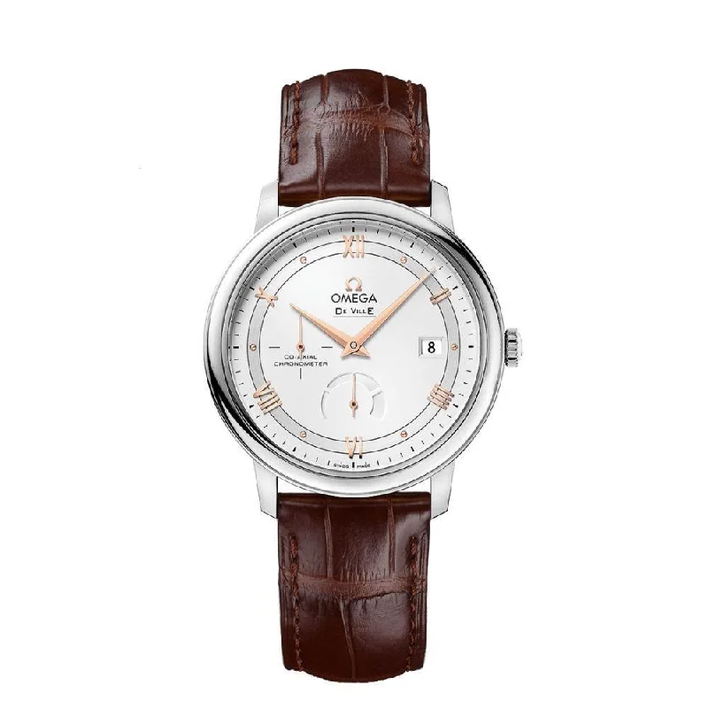 Omega Men's 424.13.40.21.02.002 De Ville Prestige Opaline  Brown Leather Watch