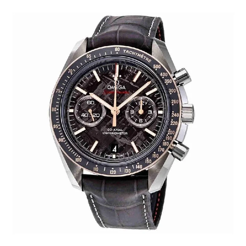 Omega Men's 311.63.44.51.99.002 Speedmaster Moonwatch Chronograph Grey Leather Watch