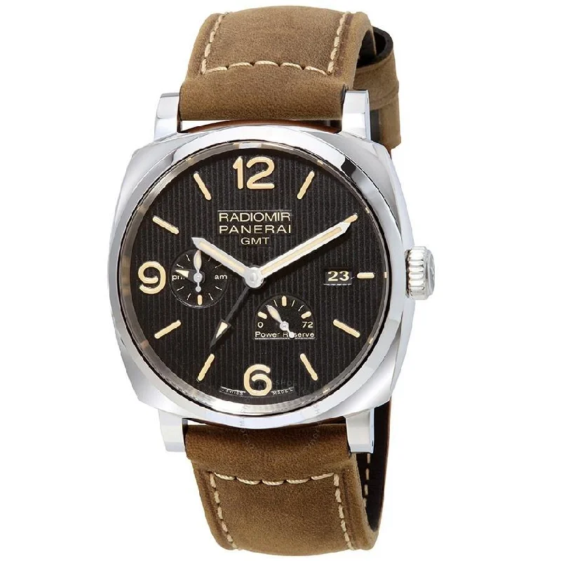 Panerai Men's PAM00658 Radiomir 1940 3 Days GMT Acciaio Automatic Brown Leather Watch