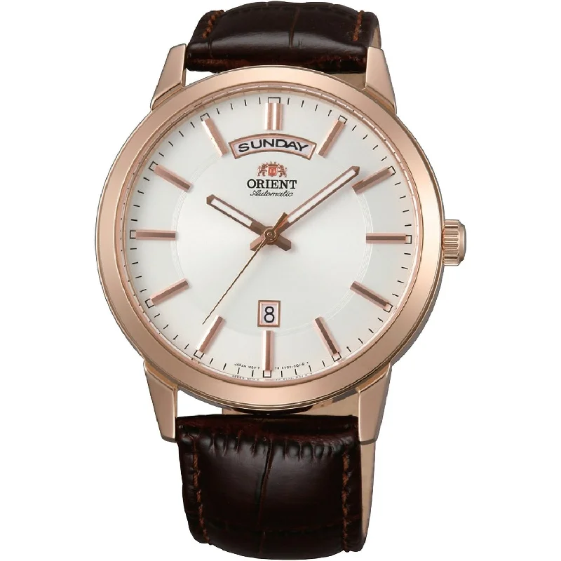 Orient Men's FEV0U002WH Contemporary Automatic Brown Leather Watch