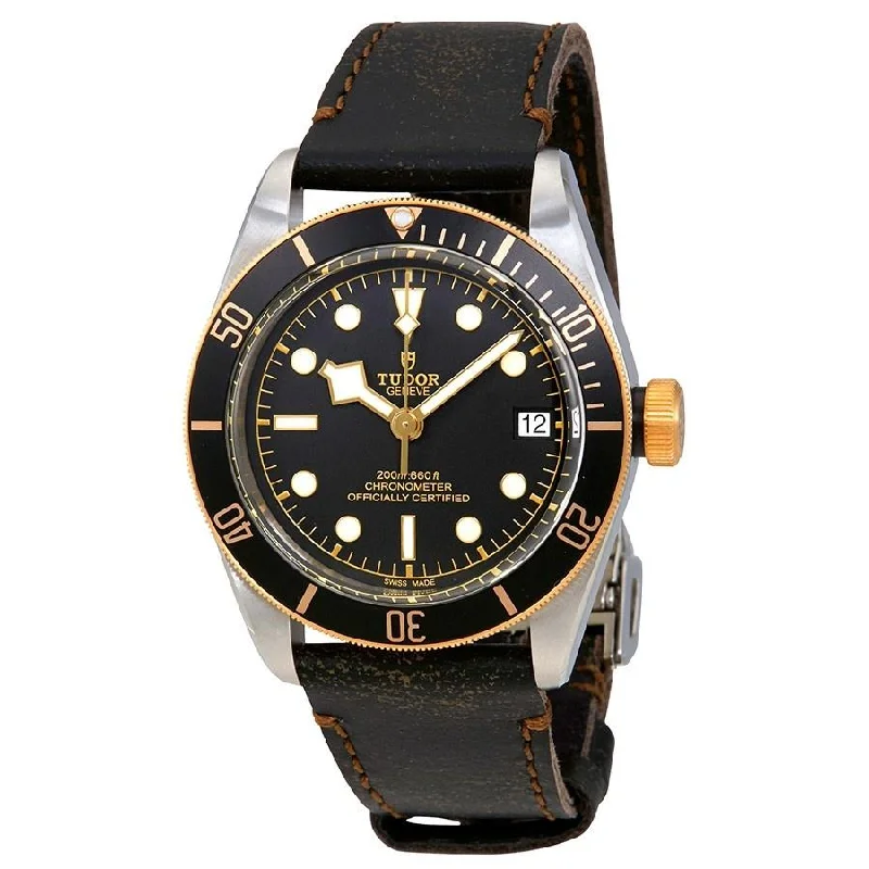 Tudor Men's 79733N-0001 Heritage Black Bay Automatic Black Leather Watch