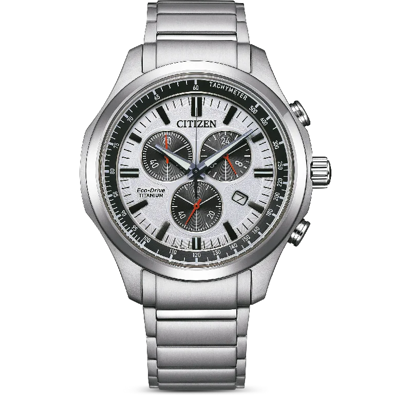 Citizen Eco-Drive Chronograph Silver Men's Watch AT2530-85A