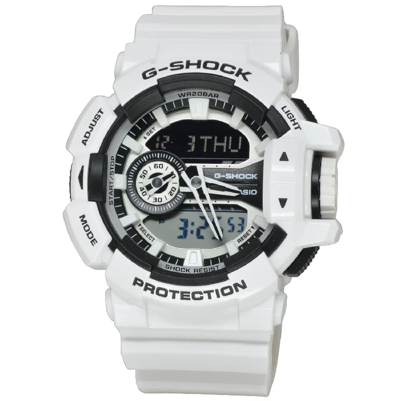 Casio Men's GA400-7A G-Shock Chronograph White Silicone Watch