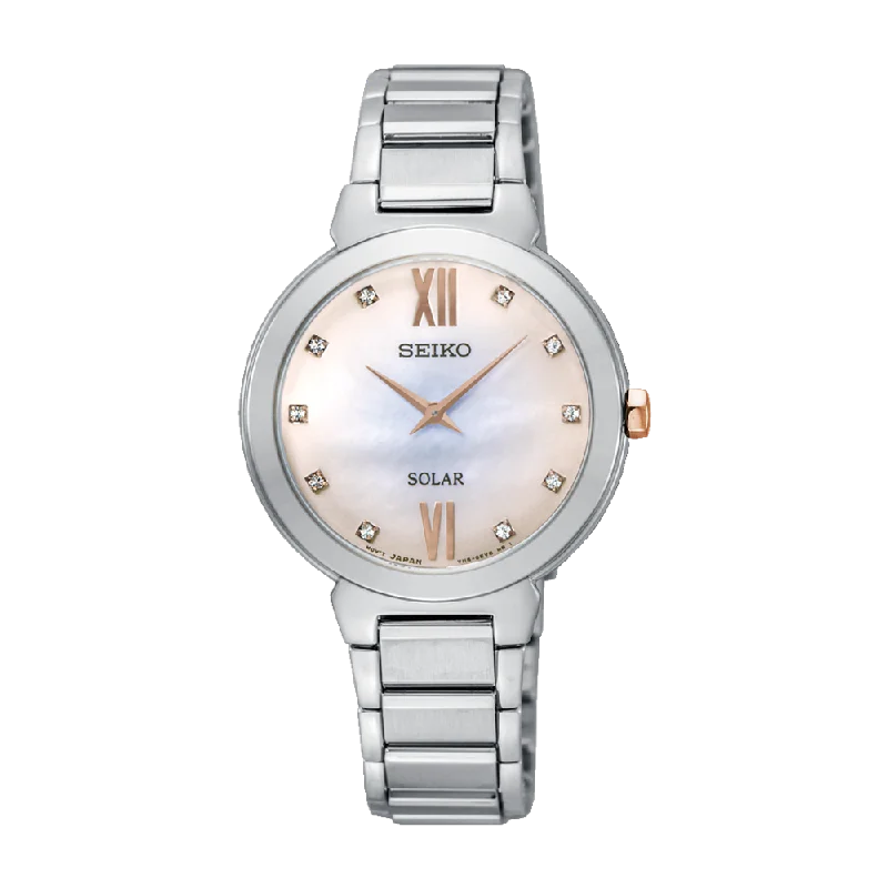 Seiko Solar Diamond Accent Ladies Watch SUP381