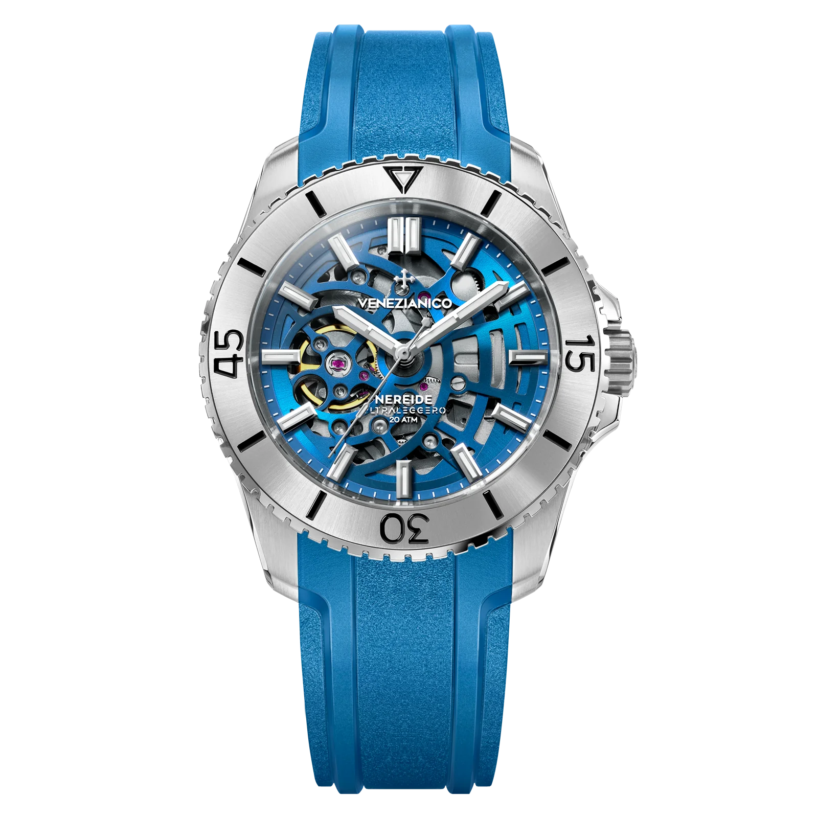 Venezianico Automatic Watch Nereide UltraLeggero 42 Skeleton Aqua 3921506