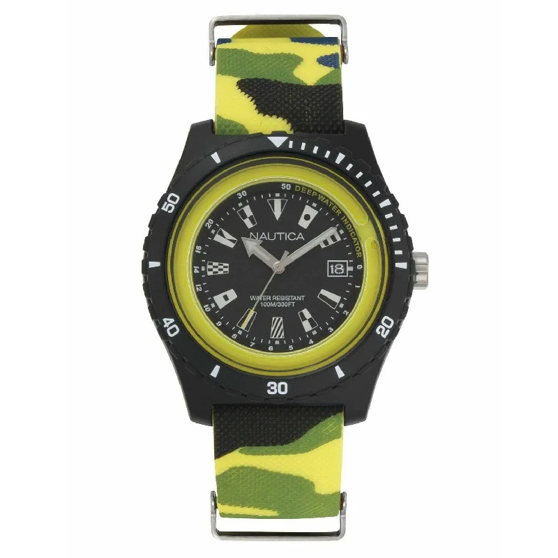 Nautica Men's Watch Surfside Yellow Camo NAPSRF007