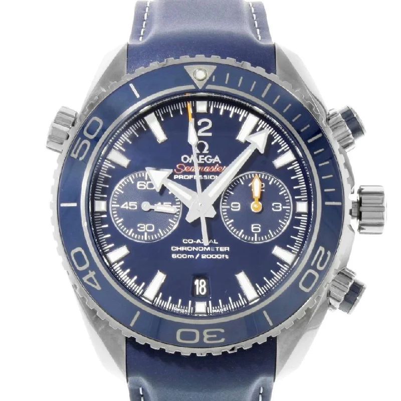 Omega Men's 232.92.46.51.03.001 Seamaster Planet Ocean Chronograph Blue Leather Watch