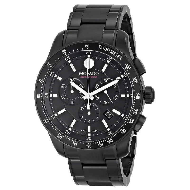 Movado Men's 2600107 Series 800 Chronograph Black Stainless Steel Watch