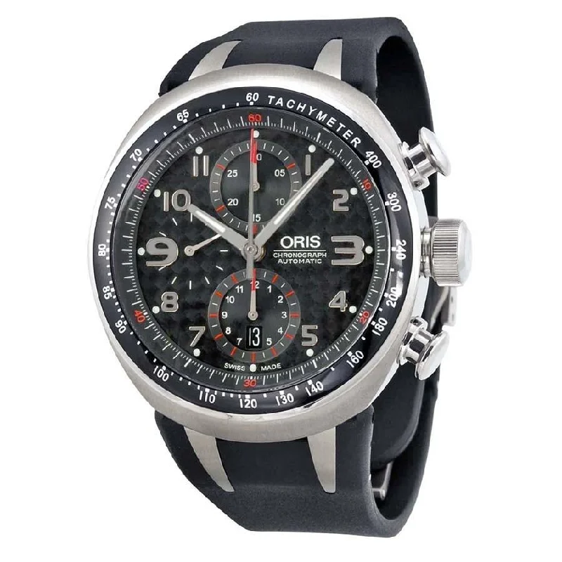 Oris Men's 67475877264RS TT3 Chronograph Black Rubber Watch