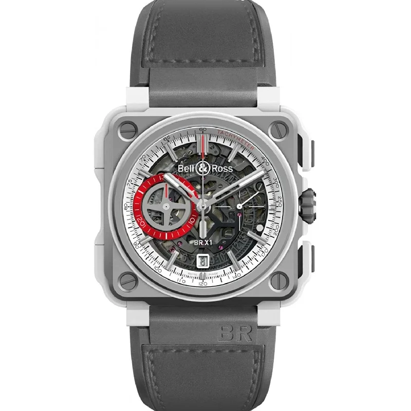 Bell & Ross Men's BRX1-WHC-TI Aviation Experimental  Chronograph Grey Rubber Watch