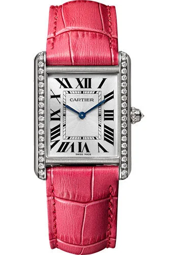 Cartier Tank Louis Cartier Watch - 33.7 mm White Gold Case - Pink Fuschia Alligator Strap - WJTA0015