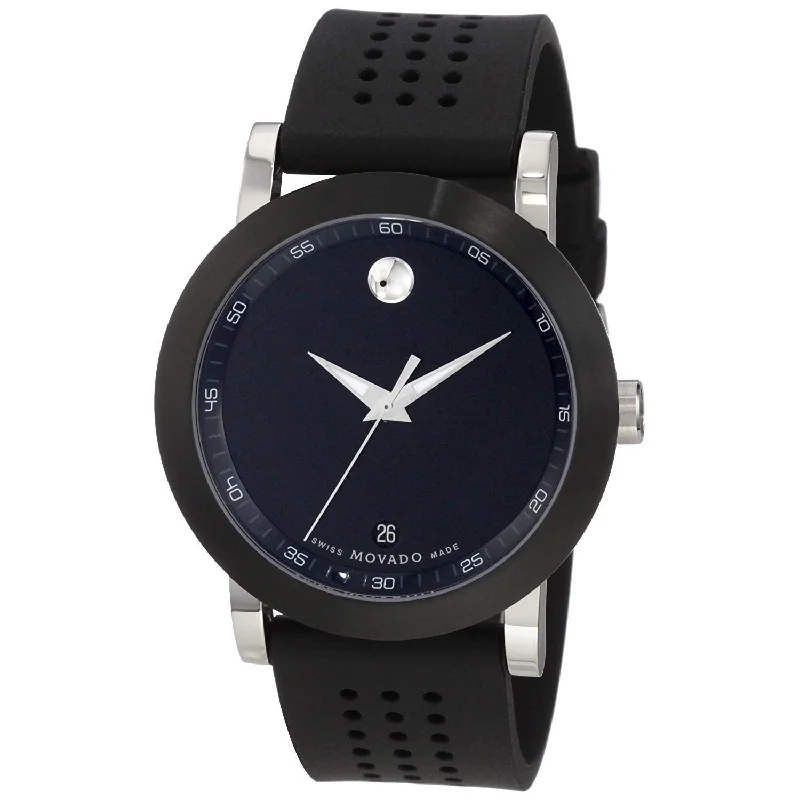 Movado Men's 0606507 Museum Black Rubber Watch