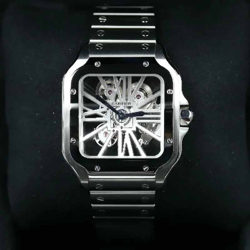 Cartier<br>WHSA0015 Santos De Cartier Skeleton Dial